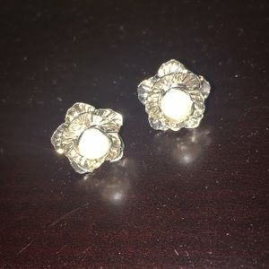 Flower Pearl Earrings - Never Worn
